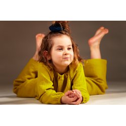 Dziecięca piżamka z długim rękawem - limonka