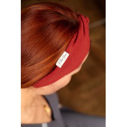 Muślinowa opaska na włosy damska – ruda