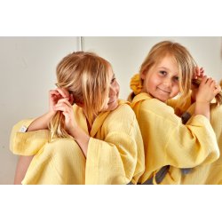 Dziecięcy szlafrok muślinowy – kanarkowy