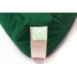 Meditation puff - triangular 65 cm - dark green/lime - different filling