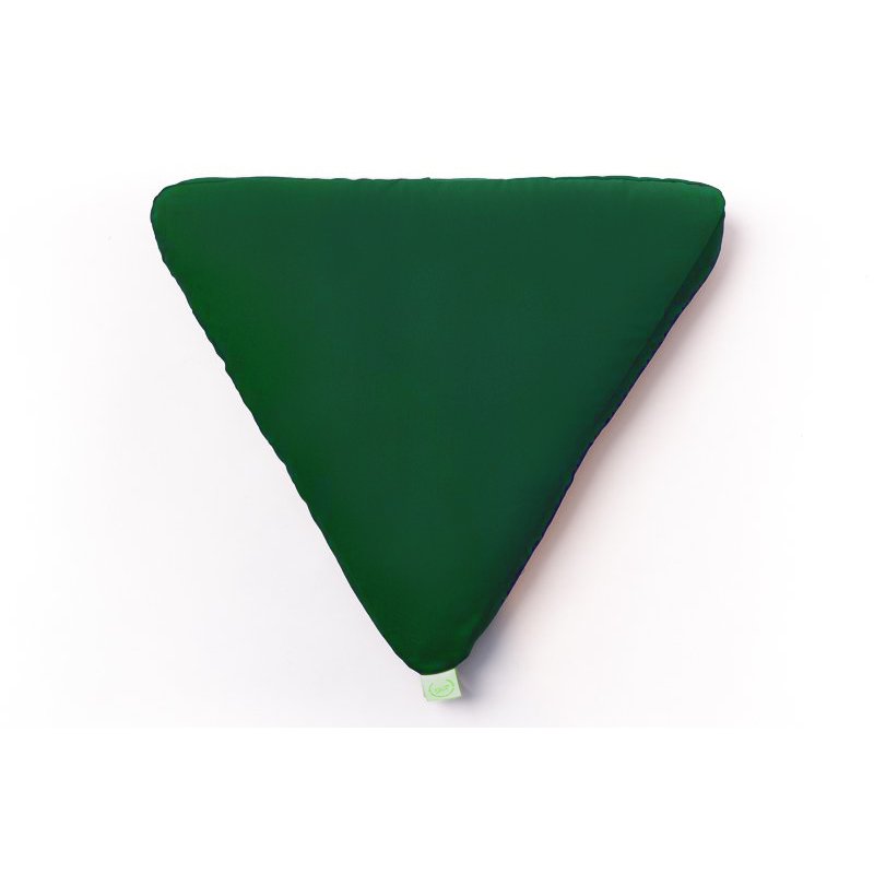 Meditation puff - triangular 65 cm - dark green/lime - different filling